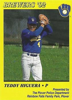 1992 Milwaukee Brewers Police - Plover Police Department #NNO Teddy Higuera Front