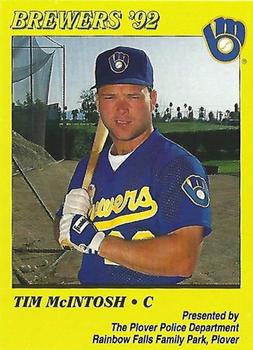 1992 Milwaukee Brewers Police - Plover Police Department #NNO Tim McIntosh Front