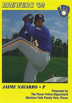 1992 Milwaukee Brewers Police - Plover Police Department #NNO Jaime Navarro Front