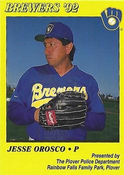 1992 Milwaukee Brewers Police - Plover Police Department #NNO Jesse Orosco Front