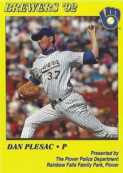 1992 Milwaukee Brewers Police - Plover Police Department #NNO Dan Plesac Front