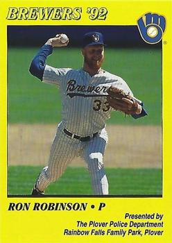 1992 Milwaukee Brewers Police - Plover Police Department #NNO Ron Robinson Front
