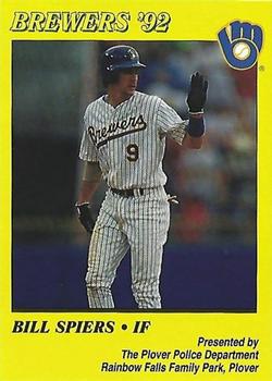 1992 Milwaukee Brewers Police - Plover Police Department #NNO Bill Spiers Front