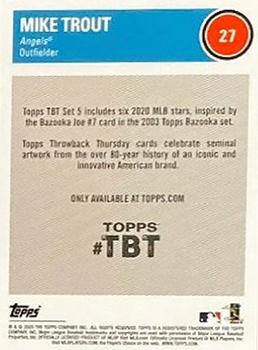 2020 Topps Throwback Thursday #27 Mike Trout Back