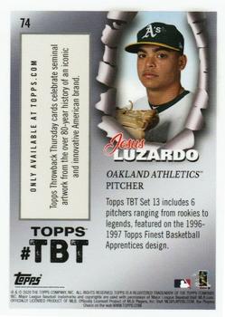 2020 Topps Throwback Thursday #74 Jesus Luzardo Back
