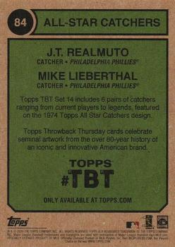 2020 Topps Throwback Thursday #84 JT Realmuto / Mike Lieberthal Back