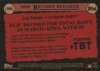 2020 Topps Throwback Thursday #96 Cody Bellinger Back