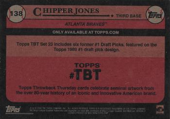 2020 Topps Throwback Thursday #138 Chipper Jones Back