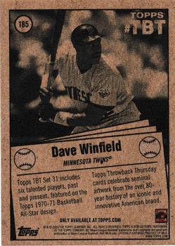 2020 Topps Throwback Thursday #185 Dave Winfield Back