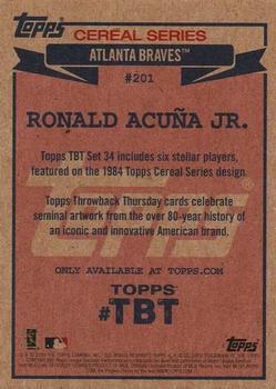 2020 Topps Throwback Thursday #201 Ronald Acuña Jr. Back