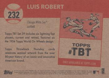 2020 Topps Throwback Thursday #232 Luis Robert Back