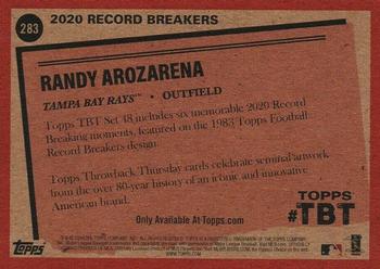 2020 Topps Throwback Thursday #283 Randy Arozarena Back