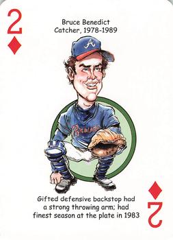 2019 Hero Decks Atlanta Braves Baseball Heroes Playing Cards #2♦ Bruce Benedict Front
