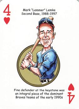 2019 Hero Decks Atlanta Braves Baseball Heroes Playing Cards #4♥ Mark Lemke Front