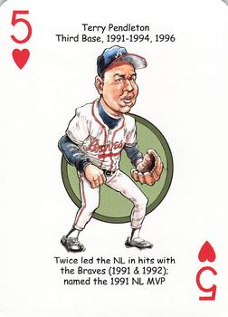 2019 Hero Decks Atlanta Braves Baseball Heroes Playing Cards #5♥ Terry Pendleton Front