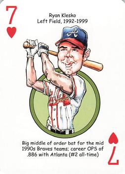 2019 Hero Decks Atlanta Braves Baseball Heroes Playing Cards #7♥ Ryan Klesko Front