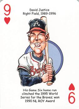2019 Hero Decks Atlanta Braves Baseball Heroes Playing Cards #9♥ David Justice Front