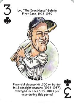 2018 Hero Decks New York Yankees Baseball Heroes Playing Cards (11th Edition) #3♣ Lou Gehrig Front