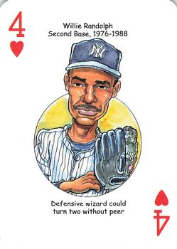 2018 Hero Decks New York Yankees Baseball Heroes Playing Cards (11th Edition) #4♥ Willie Randolph Front