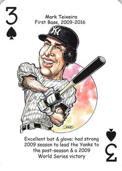 2018 Hero Decks New York Yankees Baseball Heroes Playing Cards (11th Edition) #3♠ Mark Teixeira Front
