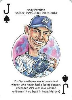 2018 Hero Decks New York Yankees Baseball Heroes Playing Cards (11th Edition) #J♠ Andy Pettitte Front
