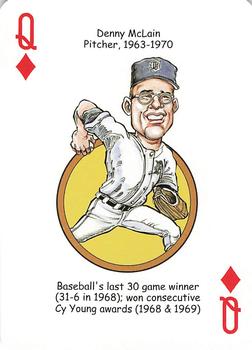 2006 Hero Decks Detroit Tigers Baseball Heroes Playing Cards #Q♦ Denny McLain Front