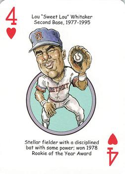 2006 Hero Decks Detroit Tigers Baseball Heroes Playing Cards #4♥ Lou Whitaker Front