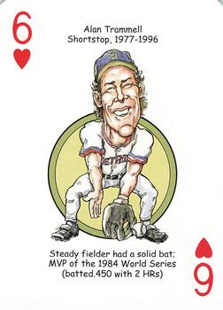 2006 Hero Decks Detroit Tigers Baseball Heroes Playing Cards #6♥ Alan Trammell Front