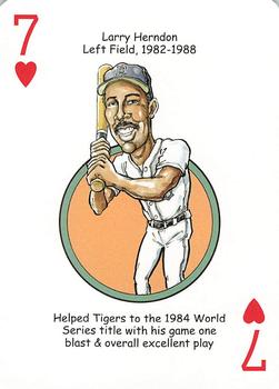 2006 Hero Decks Detroit Tigers Baseball Heroes Playing Cards #7♥ Larry Herndon Front