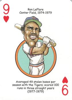 2006 Hero Decks Detroit Tigers Baseball Heroes Playing Cards #9♥ Ron LeFlore Front