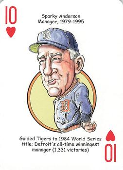 2006 Hero Decks Detroit Tigers Baseball Heroes Playing Cards #10♥ Sparky Anderson Front