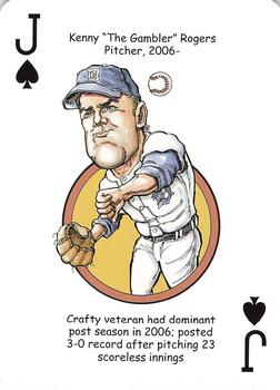 2006 Hero Decks Detroit Tigers Baseball Heroes Playing Cards #J♠ Kenny Rogers Front