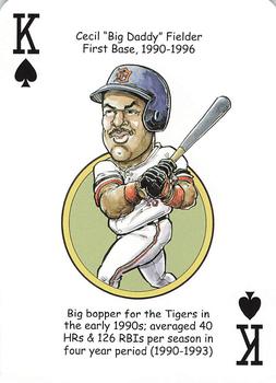 2006 Hero Decks Detroit Tigers Baseball Heroes Playing Cards #K♠ Cecil Fielder Front