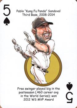 2017 Hero Decks San Francisco Giants Baseball Heroes Playing Cards #5♠ Pablo Sandoval Front