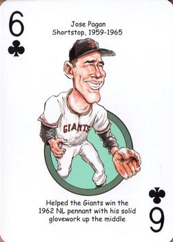 2017 Hero Decks San Francisco Giants Baseball Heroes Playing Cards #6♣ Jose Pagan Front