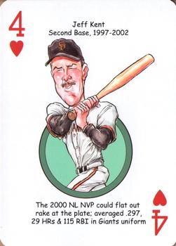 2017 Hero Decks San Francisco Giants Baseball Heroes Playing Cards #4♥ Jeff Kent Front