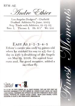 2007 Finest - Rookie Finest Moments #RFM-AE Andre Ethier Back