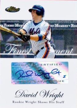 2007 Finest - Rookie Finest Moments Autographs #RFMA-DW David Wright Front