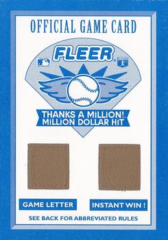 1996 Fleer - Thanks a Million Game Card #NNO Thanks A Million! Official Game Card Front