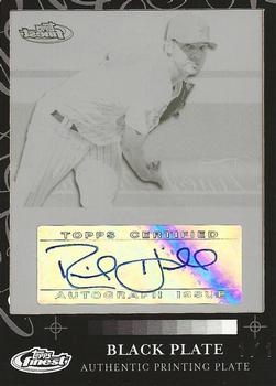 2007 Finest - Rookie Finest Moments Autographs Framed Printing Plates Black #RFMA-RJH Rich Hill Front