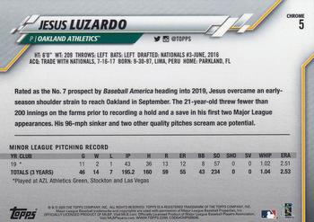 2020 Topps Chrome #5 Jesus Luzardo Back
