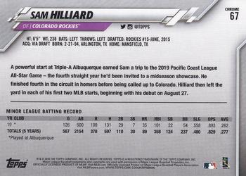 2020 Topps Chrome #67 Sam Hilliard Back