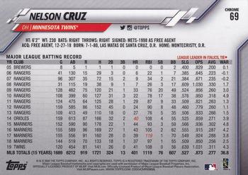2020 Topps Chrome #69 Nelson Cruz Back