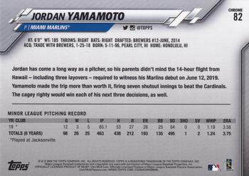 2020 Topps Chrome #82 Jordan Yamamoto Back
