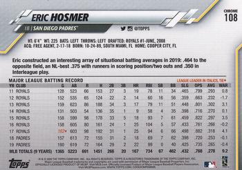 2020 Topps Chrome #108 Eric Hosmer Back