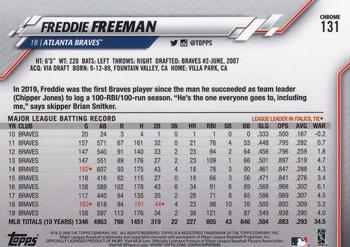 2020 Topps Chrome #131 Freddie Freeman Back