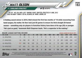 2020 Topps Chrome #183 Matt Olson Back