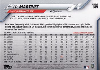2020 Topps Chrome #189 J.D. Martinez Back