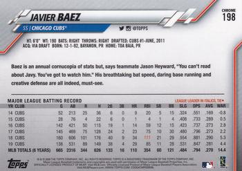 2020 Topps Chrome #198 Javier Baez Back