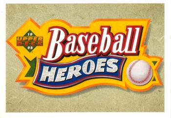 1992 Upper Deck - Baseball Heroes: Ted Williams #NNO Header Card Front